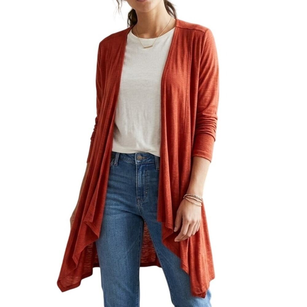 TORRID Super Soft Knits Open Front Rainfall Cardigan Size 1X Burnt Orange
